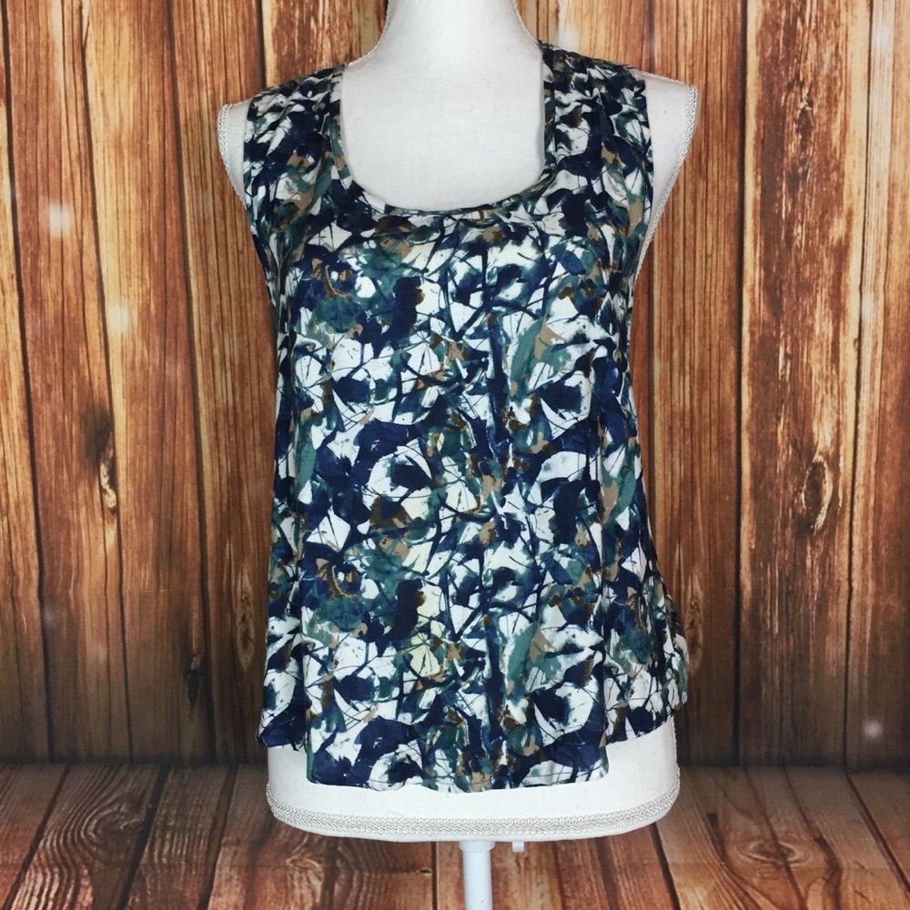 Yabes LG Botanical Keyhole Feminine Camo TankTop